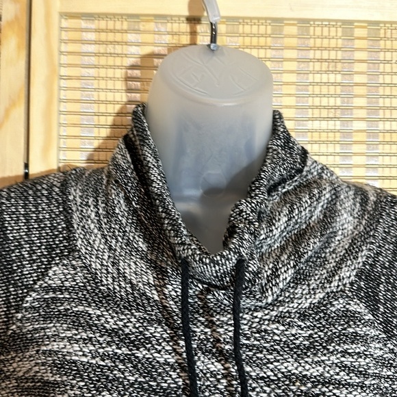 Tara By Vince Heather Gray Drawstring Cowl Neck Short Sleeve Sweater Large - Picture 6 of 16